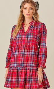 Checkered Dress - Red
