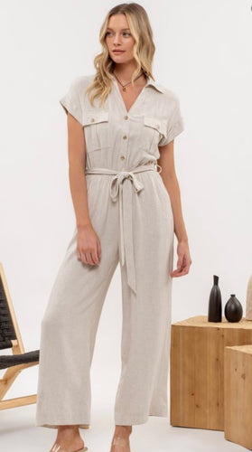 Belt Jumpsuit - Natural