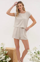 Linen Blend High Waist Shorts - Natural