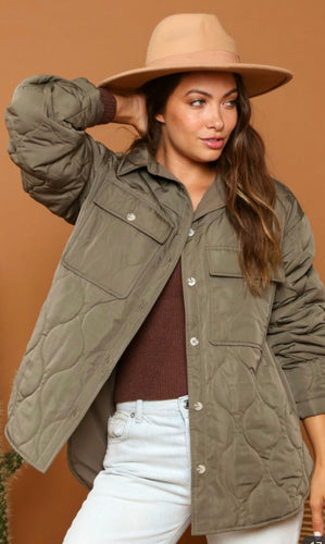 Quilted Jacket - Olive