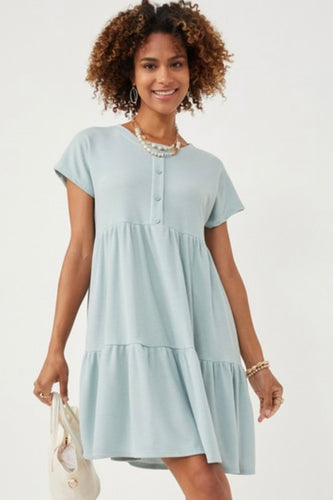 Waffle Knit Dress - Mint